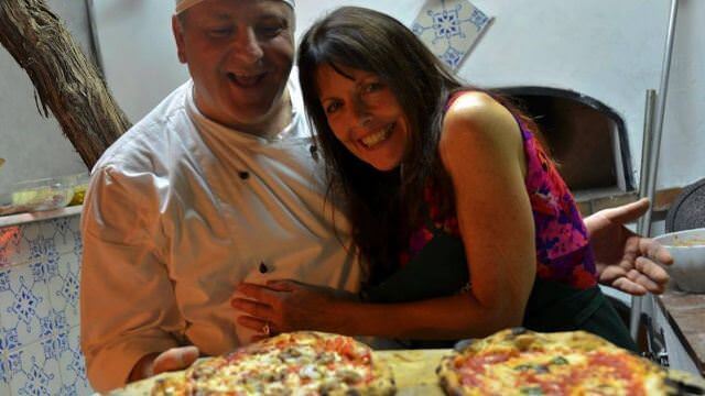 Fresh and Hand-Made, Traditional Neapolitan Pizza out of the wood-oven in Amalfi, Italy